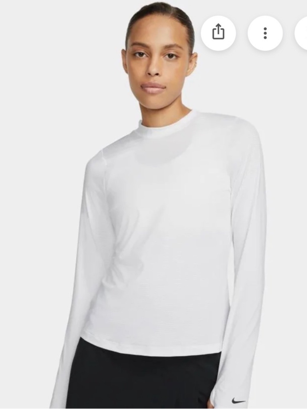 Nike Women’s UV 40 White Long-Sleeve Performance Top Size XL Slim Fit NWT $75